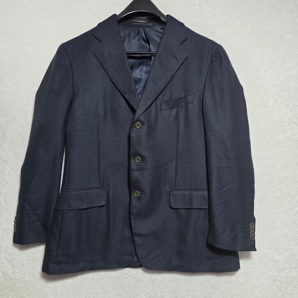 Harrods Knightsbridge Men's Navy 100% Cashmere Blazer Sport Coat (IT 52R US 42R)